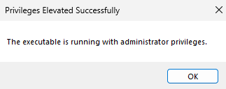 Privilege Elevated Successfully